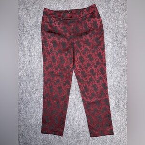 White House Black Market WHBM Womens Jaquard Ankle Pants Slacks Trousers 0S